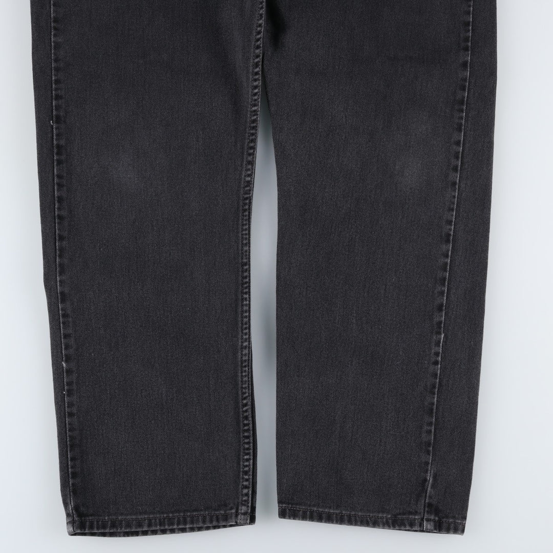 00'S Levi's 505 REGULAR FIT STRAIGHT LEG black denim tapered denim pants for men, size w35 cotton black type Vintage Second Hand