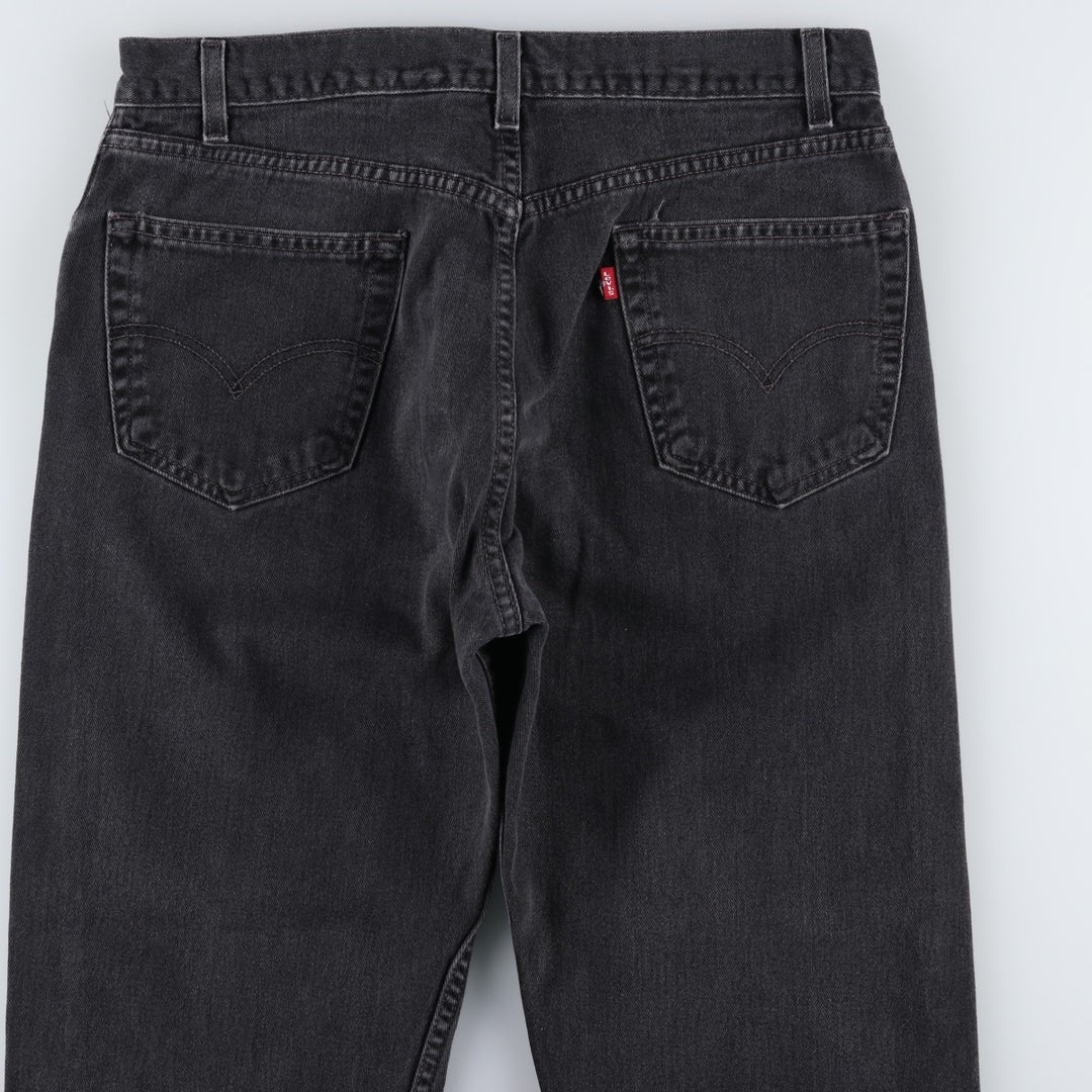 00'S Levi's 505 REGULAR FIT STRAIGHT LEG black denim tapered denim pants for men, size w35 cotton black type Vintage Second Hand