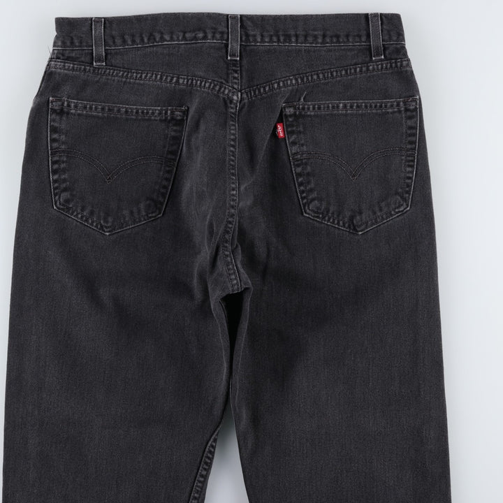 00'S Levi's 505 REGULAR FIT STRAIGHT LEG black denim tapered denim pants for men, size w35 cotton black type Vintage Second Hand