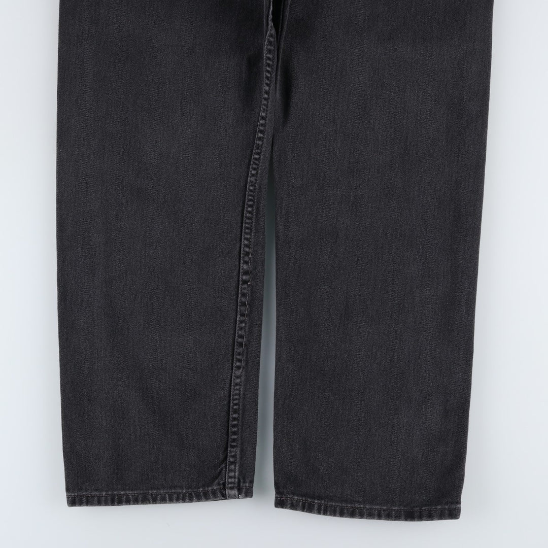 00'S Levi's 505 REGULAR FIT STRAIGHT LEG black denim tapered denim pants for men, size w35 cotton black type Vintage Second Hand