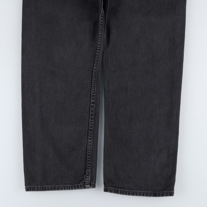 00'S Levi's 505 REGULAR FIT STRAIGHT LEG black denim tapered denim pants for men, size w35 cotton black type Vintage Second Hand
