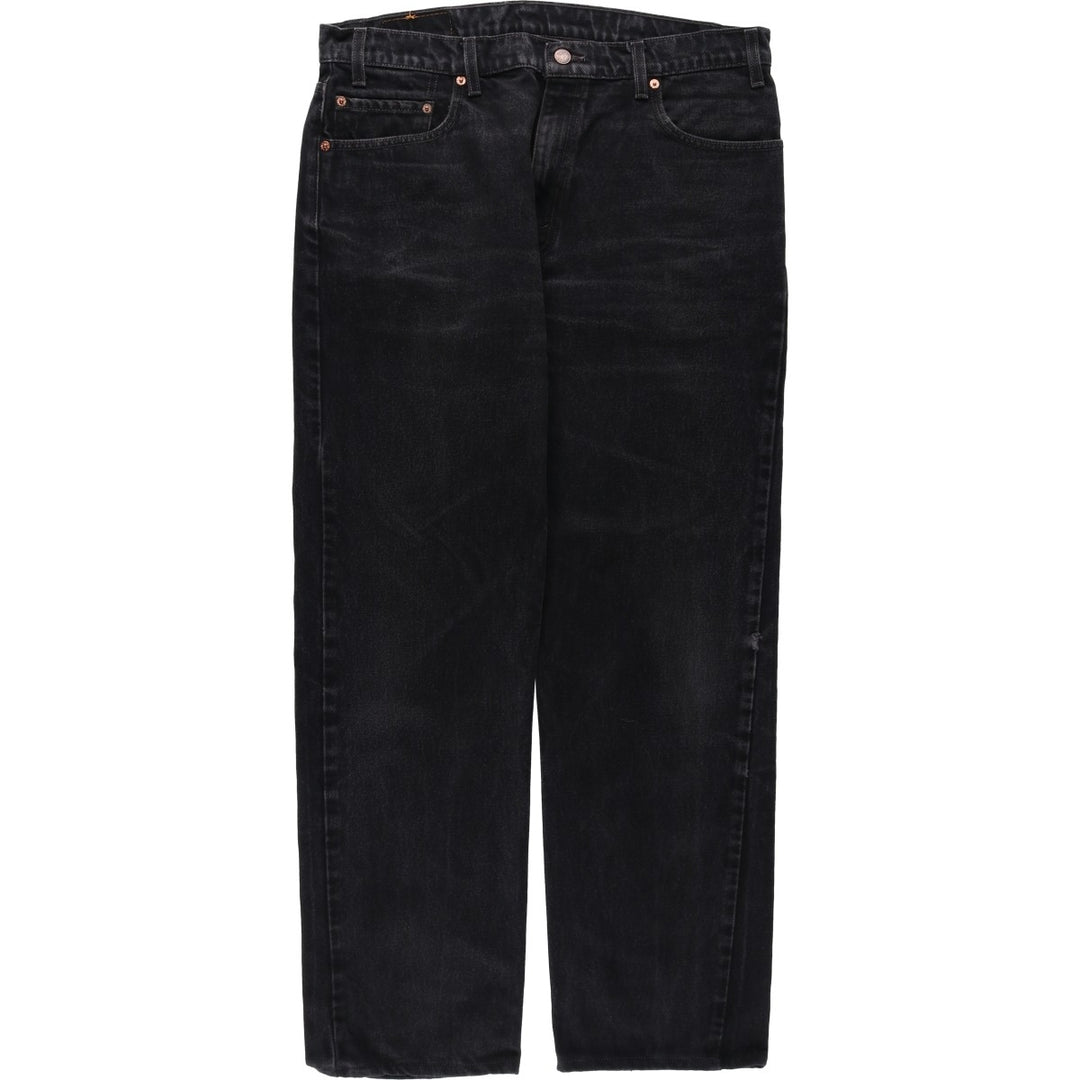 90'S Levi's 505-0260 Regular Fit Straight Leg Black Denim Tapered Jeans, Made in USA, Men's Size W37 (approx.) cotton black type Vintage Second Hand