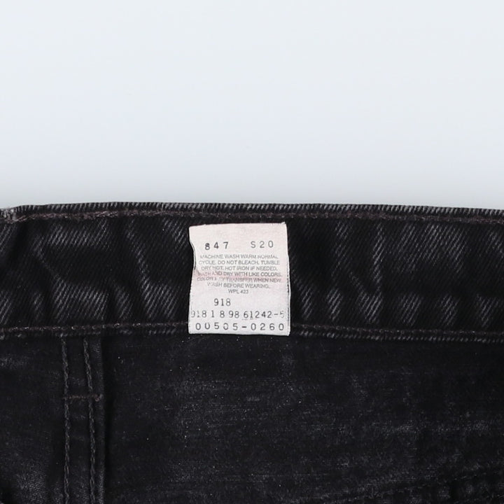 90'S Levi's 505-0260 Regular Fit Straight Leg Black Denim Tapered Jeans, Made in USA, Men's Size W37 (approx.) cotton black type Vintage Second Hand