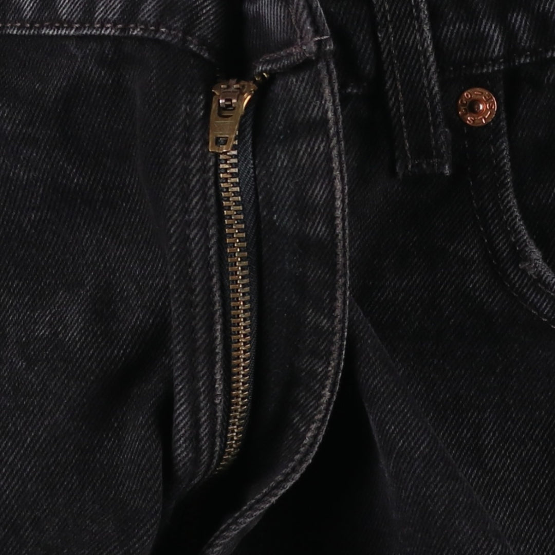 90'S Levi's 505-0260 Regular Fit Straight Leg Black Denim Tapered Jeans, Made in USA, Men's Size W37 (approx.) cotton black type Vintage Second Hand