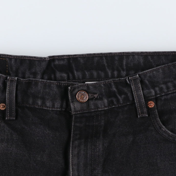 90'S Levi's 505-0260 Regular Fit Straight Leg Black Denim Tapered Jeans, Made in USA, Men's Size W37 (approx.) cotton black type Vintage Second Hand