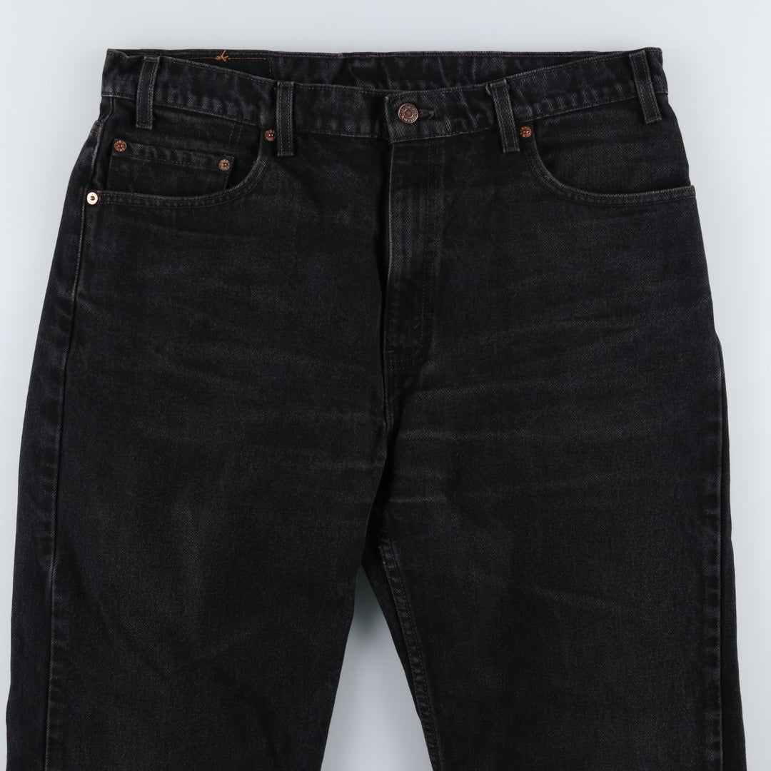 90'S Levi's 505-0260 Regular Fit Straight Leg Black Denim Tapered Jeans, Made in USA, Men's Size W37 (approx.) cotton black type Vintage Second Hand