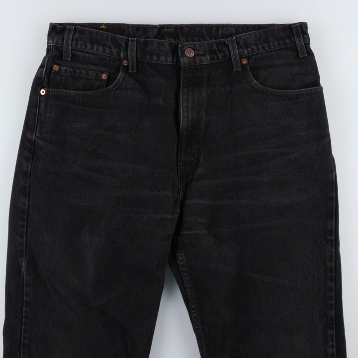 90'S Levi's 505-0260 Regular Fit Straight Leg Black Denim Tapered Jeans, Made in USA, Men's Size W37 (approx.) cotton black type Vintage Second Hand