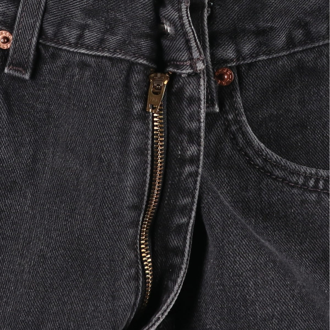 00'S Levi's 505 REGULAR FIT STRAIGHT LEG black denim tapered denim pants for men, size w32 cotton Charcoal Vintage Second Hand