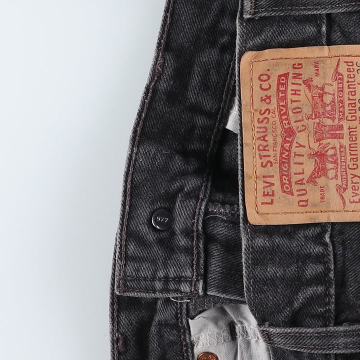 00'S Levi's 505 REGULAR FIT STRAIGHT LEG black denim tapered denim pants for men, size w32 cotton Charcoal Vintage Second Hand