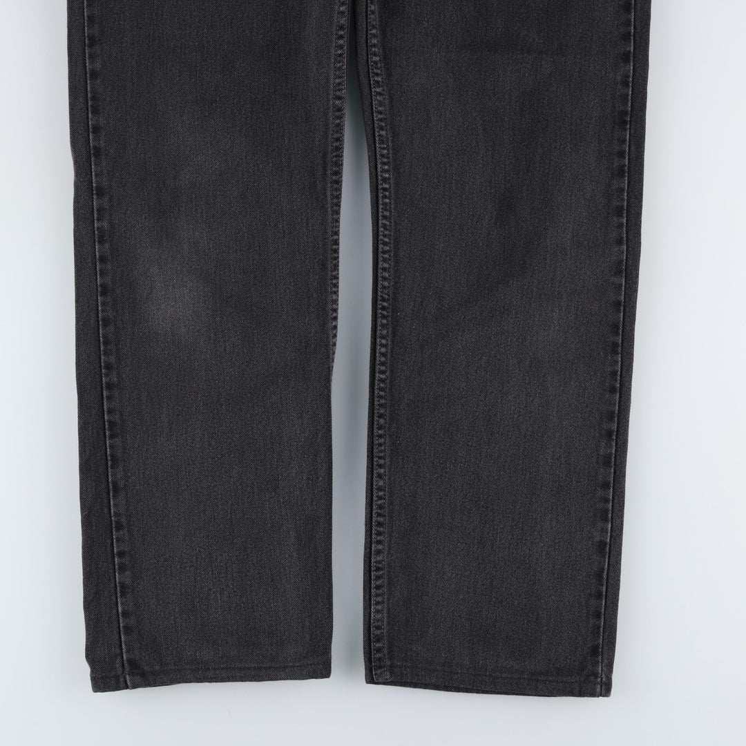 00'S Levi's 505 REGULAR FIT STRAIGHT LEG black denim tapered denim pants for men, size w32 cotton Charcoal Vintage Second Hand