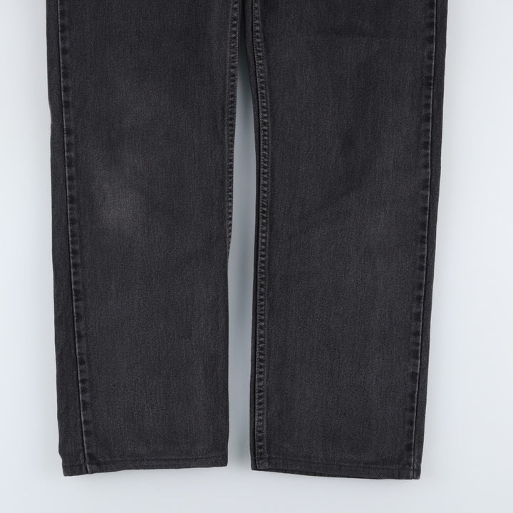 00'S Levi's 505 REGULAR FIT STRAIGHT LEG black denim tapered denim pants for men, size w32 cotton Charcoal Vintage Second Hand