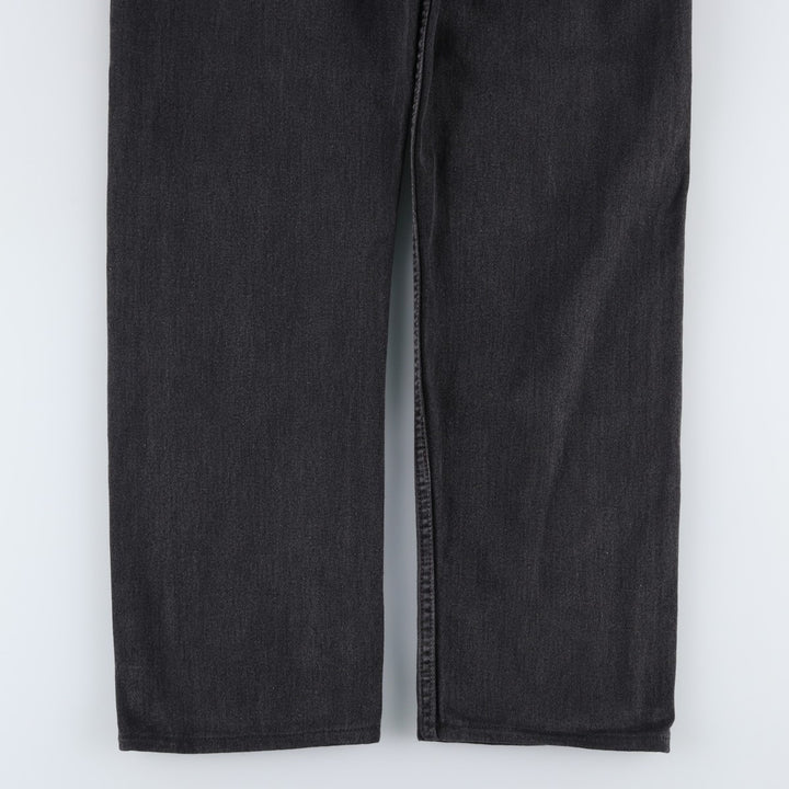 00'S Levi's 505 REGULAR FIT STRAIGHT LEG black denim tapered denim pants for men, size w32 cotton Charcoal Vintage Second Hand