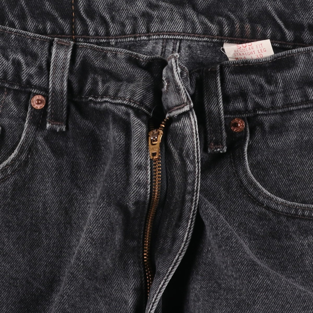 90'S Levi's 505-0260 Regular Fit Straight Leg Black Denim Tapered Jeans, Men's Size W33 (approx.) cotton Charcoal Vintage Second Hand
