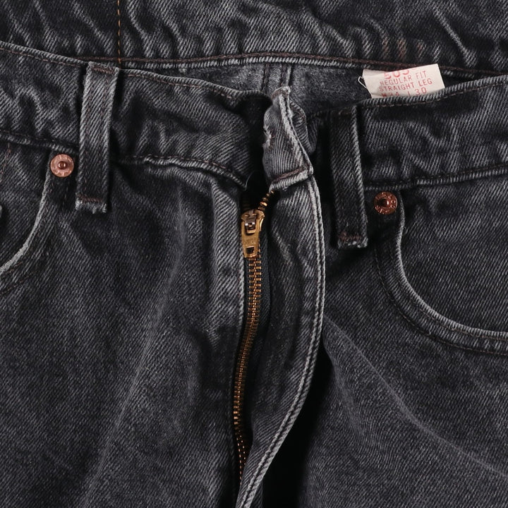 90'S Levi's 505-0260 Regular Fit Straight Leg Black Denim Tapered Jeans, Men's Size W33 (approx.) cotton Charcoal Vintage Second Hand