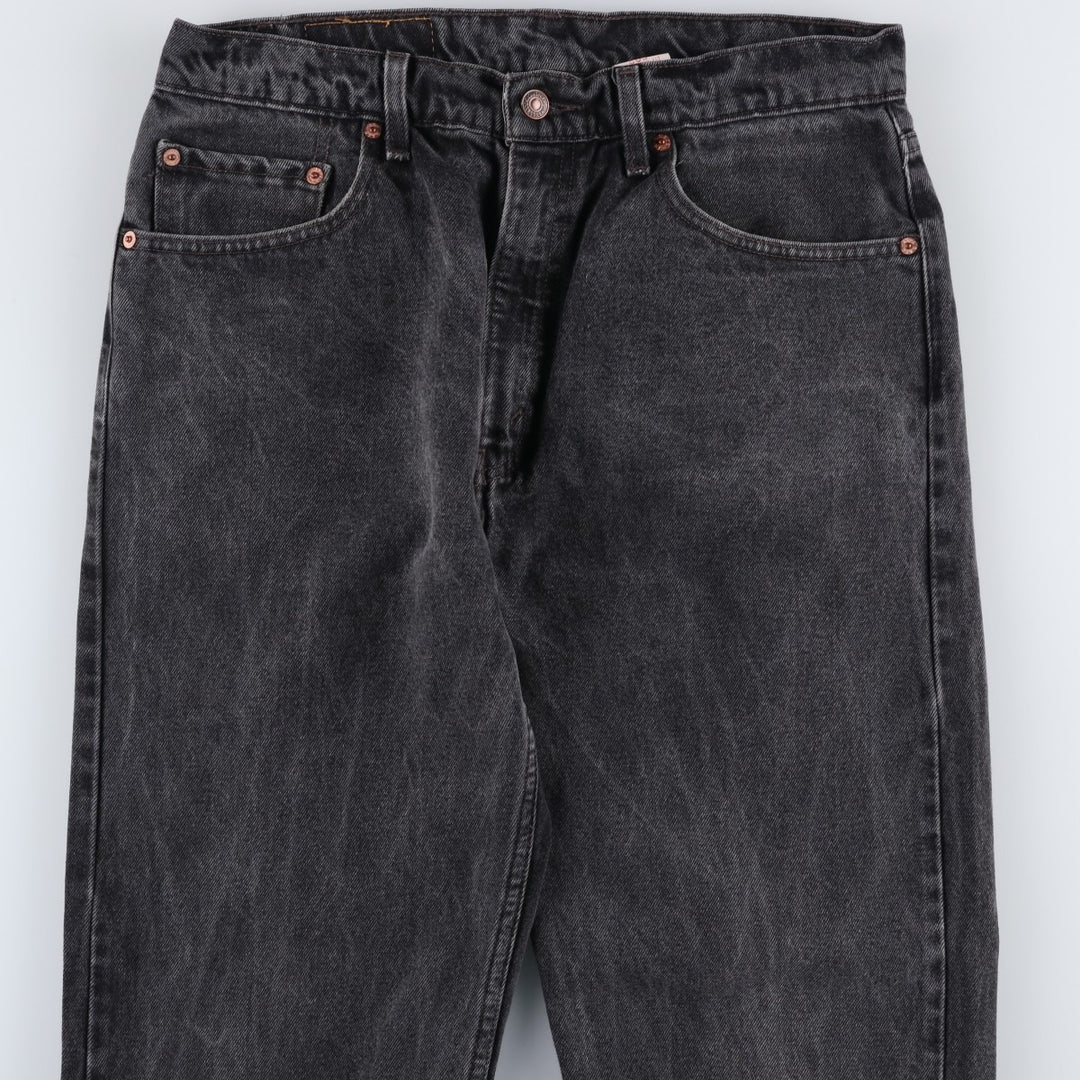 90'S Levi's 505-0260 Regular Fit Straight Leg Black Denim Tapered Jeans, Men's Size W33 (approx.) cotton Charcoal Vintage Second Hand