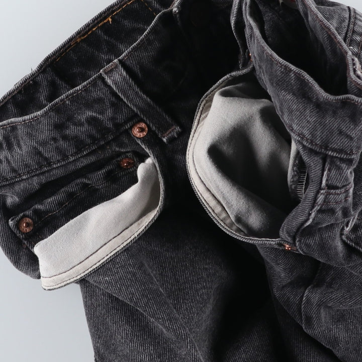 90'S Levi's 505-0260 Regular Fit Straight Leg Black Denim Tapered Jeans, Men's Size W33 (approx.) cotton Charcoal Vintage Second Hand