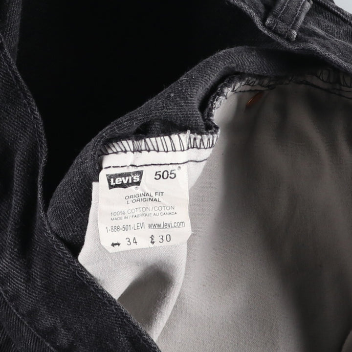 1990'S Levi's 505 Original Fit Black Denim Tapered Jeans, Made in Canada, Men's Size W33 (approx.), Vintage cotton black type Vintage Second Hand