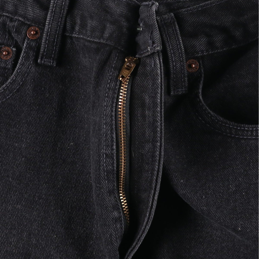 1990'S Levi's 505 Original Fit Black Denim Tapered Jeans, Made in Canada, Men's Size W33 (approx.), Vintage cotton black type Vintage Second Hand