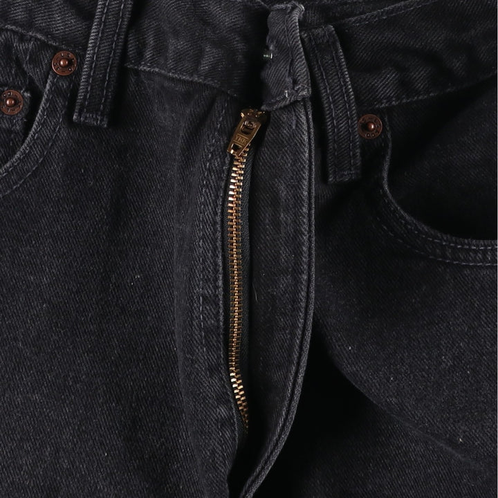 1990'S Levi's 505 Original Fit Black Denim Tapered Jeans, Made in Canada, Men's Size W33 (approx.), Vintage cotton black type Vintage Second Hand