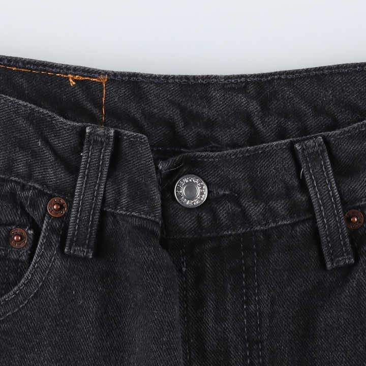 1990'S Levi's 505 Original Fit Black Denim Tapered Jeans, Made in Canada, Men's Size W33 (approx.), Vintage cotton black type Vintage Second Hand
