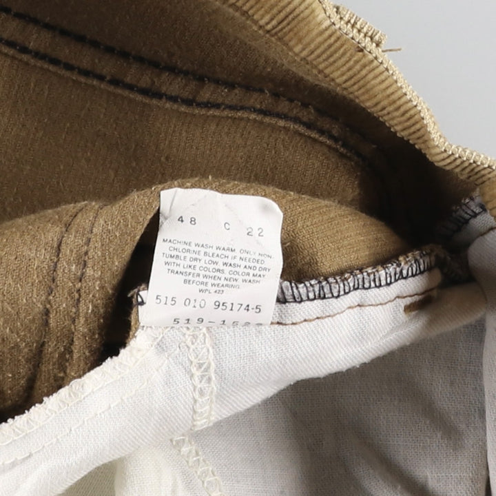 1990'S Levi's 519-1529 Corduroy Pants, Made in USA, Men's Size W33 (approx.), Vintage cotton Khaki type beige Vintage Second Hand