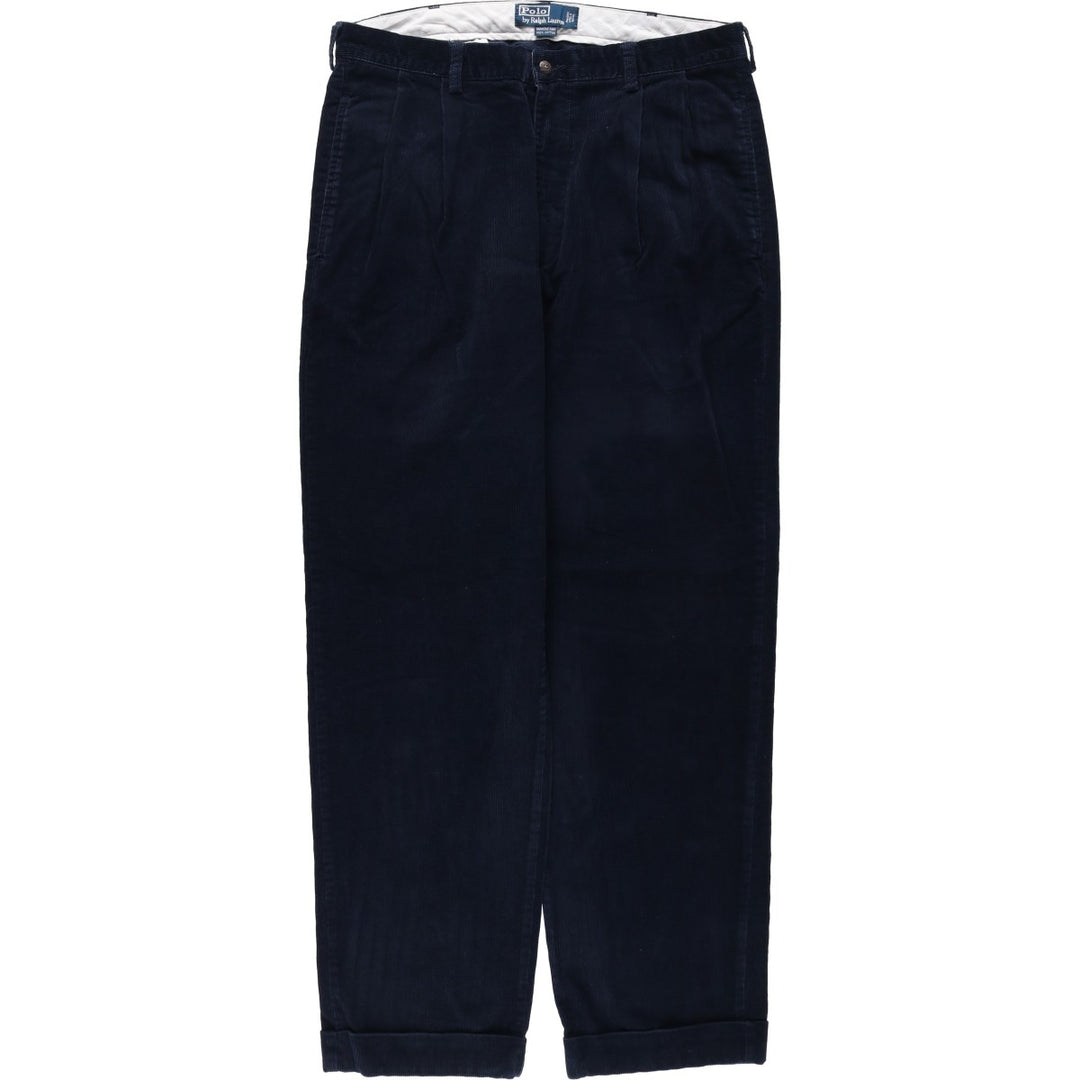 Ralph Lauren POLO by Ralph Lauren HAMOND PANT Corduroy Pants, Men's W35 (approx.) cotton navy blue type Vintage Second Hand