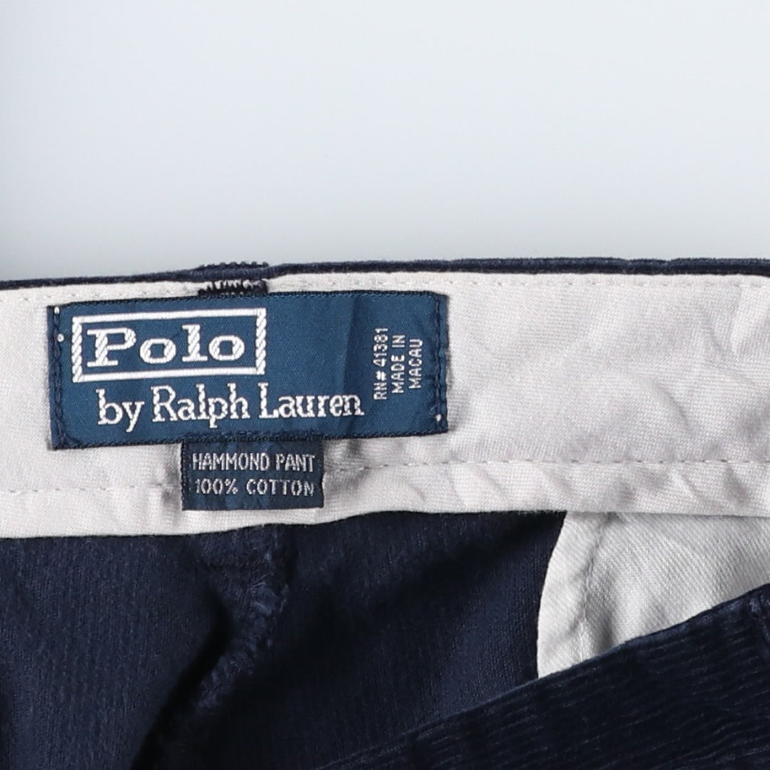 Ralph Lauren POLO by Ralph Lauren HAMOND PANT Corduroy Pants, Men's W35 (approx.) cotton navy blue type Vintage Second Hand