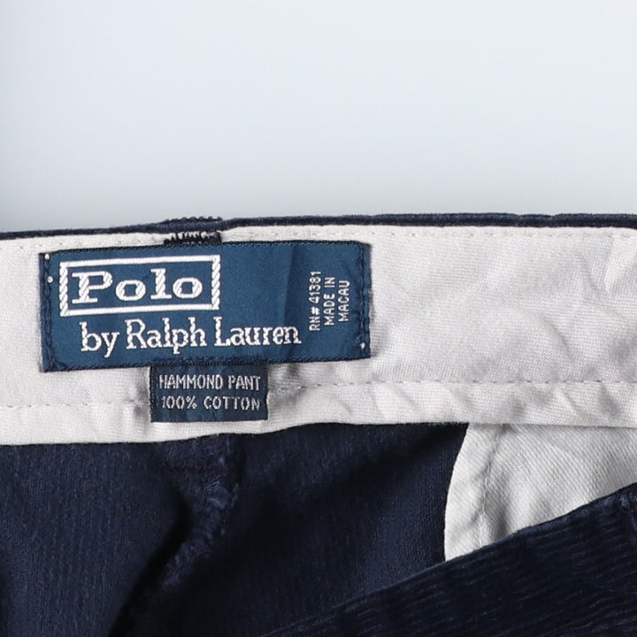 Ralph Lauren POLO by Ralph Lauren HAMOND PANT Corduroy Pants, Men's W35 (approx.) cotton navy blue type Vintage Second Hand
