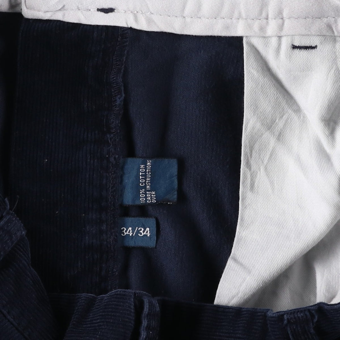 Ralph Lauren POLO by Ralph Lauren HAMOND PANT Corduroy Pants, Men's W35 (approx.) cotton navy blue type Vintage Second Hand