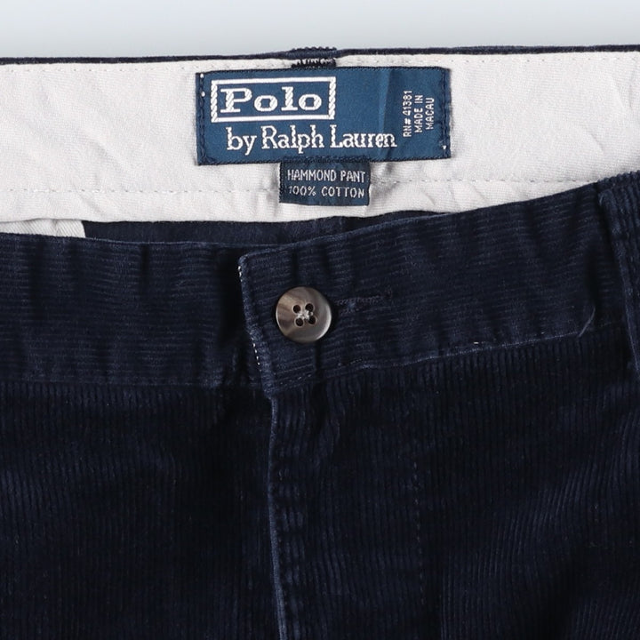 Ralph Lauren POLO by Ralph Lauren HAMOND PANT Corduroy Pants, Men's W35 (approx.) cotton navy blue type Vintage Second Hand