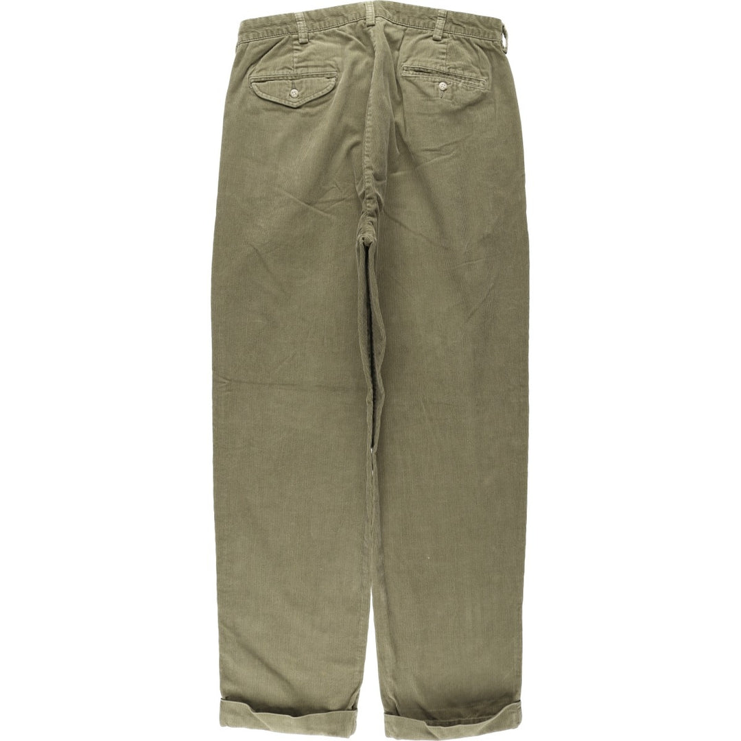 Ralph Lauren POLO by Ralph Lauren HAMMOND PANT, two-pleat corduroy pants, men's size W36. cotton Khaki type Vintage Second Hand