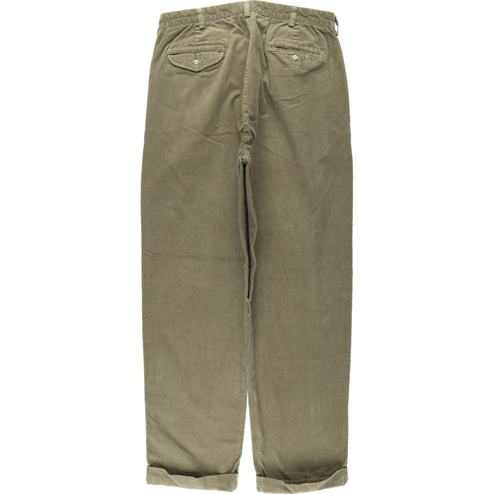 Ralph Lauren POLO by Ralph Lauren HAMMOND PANT, two-pleat corduroy pants, men's size W36. cotton Khaki type Vintage Second Hand