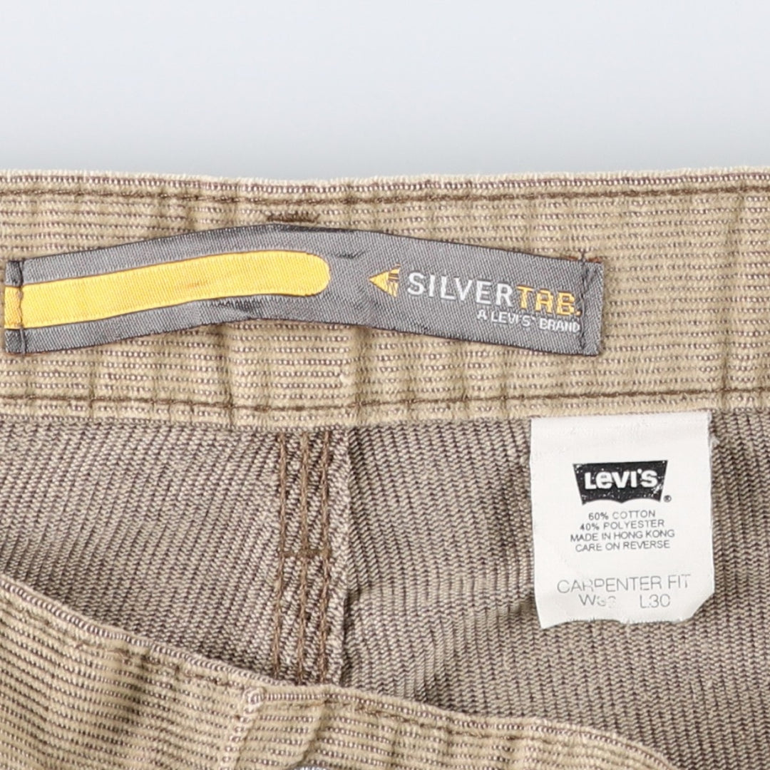 2000'S Levi's SILVER TAB CARPENTER FIT Corduroy Pants, Men's W38 (approx.) cotton Khaki type beige Vintage Second Hand