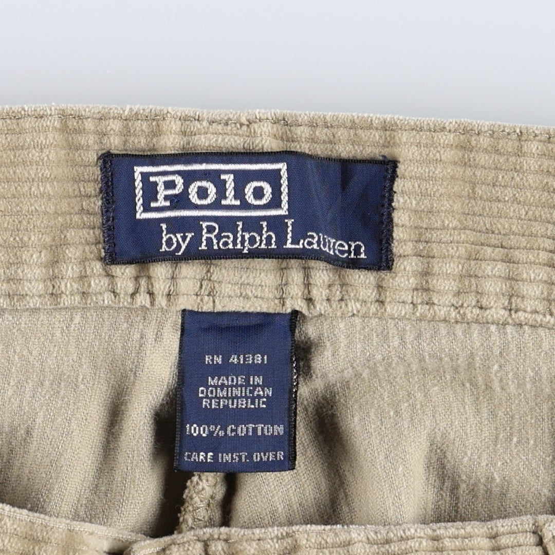 Ralph Lauren POLO by Ralph Lauren Two-pleat Corduroy Pants for Men, W34 cotton Beige type Vintage Second Hand