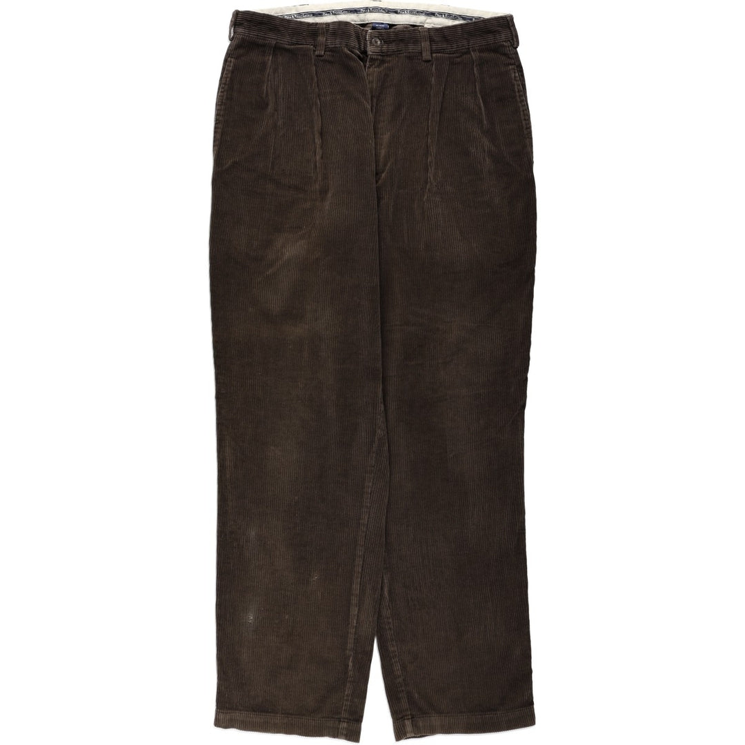 Ralph Lauren Polo Ralph Lauren Two-Pleat Corduroy Pants, Men's Size W36 (approx.) cotton brown type Vintage Second Hand