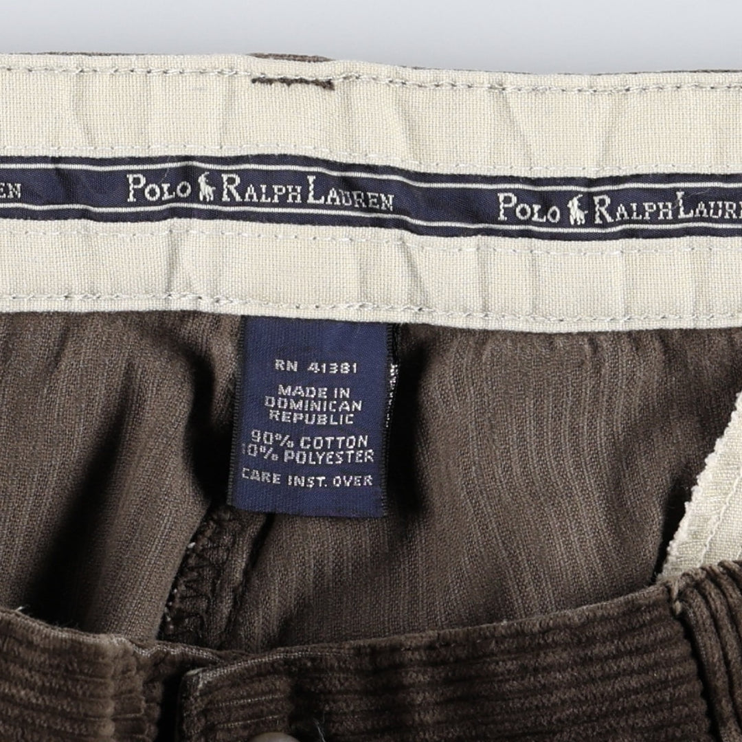 Ralph Lauren Polo Ralph Lauren Two-Pleat Corduroy Pants, Men's Size W36 (approx.) cotton brown type Vintage Second Hand
