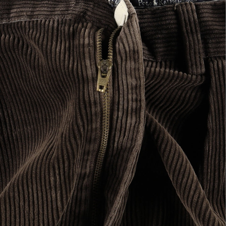 Ralph Lauren Polo Ralph Lauren Two-Pleat Corduroy Pants, Men's Size W36 (approx.) cotton brown type Vintage Second Hand
