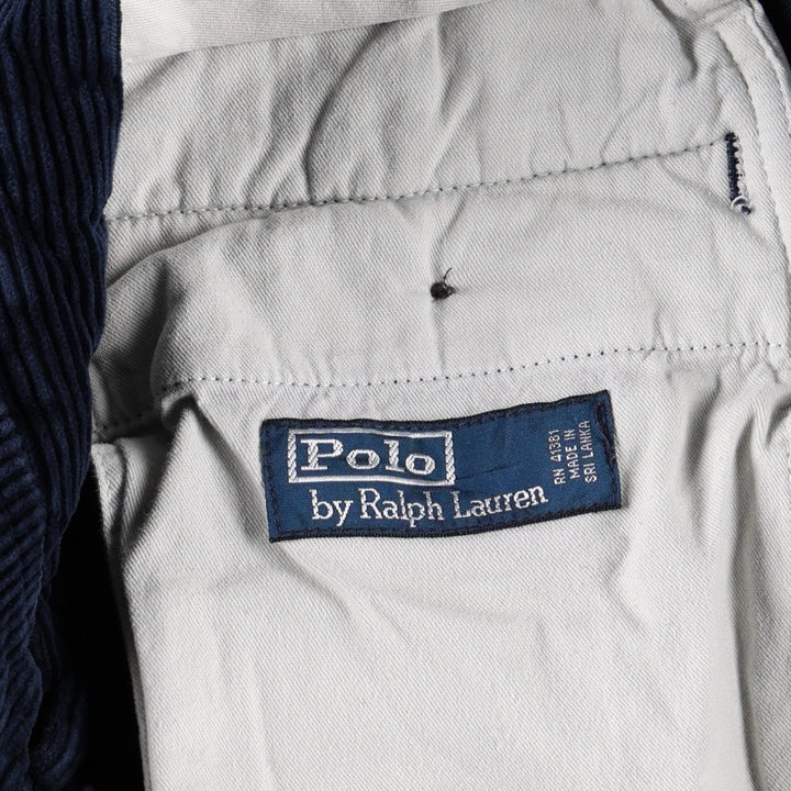 Ralph Lauren POLO by Ralph Lauren wide-wale corduroy pants, men's size W36 (approx.) cotton navy blue type Vintage Second Hand