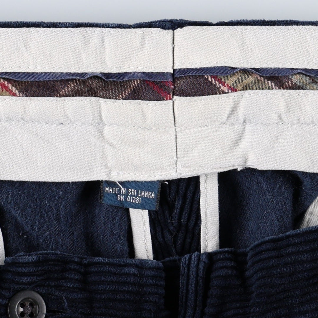 Ralph Lauren POLO by Ralph Lauren wide-wale corduroy pants, men's size W36 (approx.) cotton navy blue type Vintage Second Hand