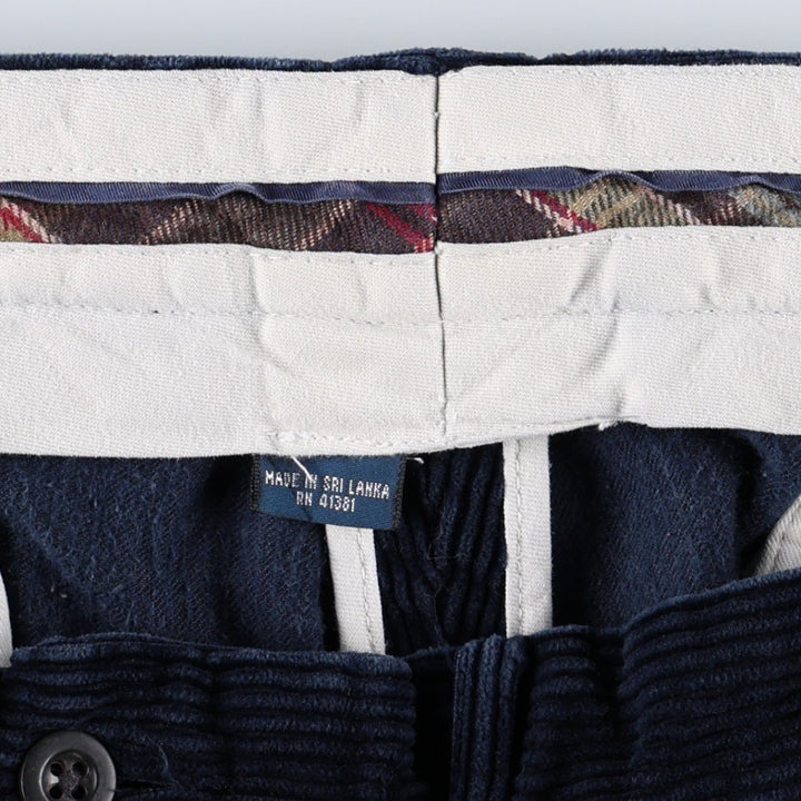 Ralph Lauren POLO by Ralph Lauren wide-wale corduroy pants, men's size W36 (approx.) cotton navy blue type Vintage Second Hand