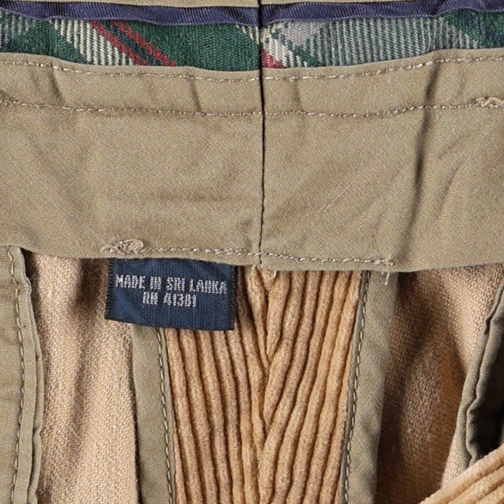 Ralph Lauren POLO by Ralph Lauren Two-pleat Wide-ribbed Corduroy Pants, Men's, Size W34 cotton Beige type Vintage Second Hand