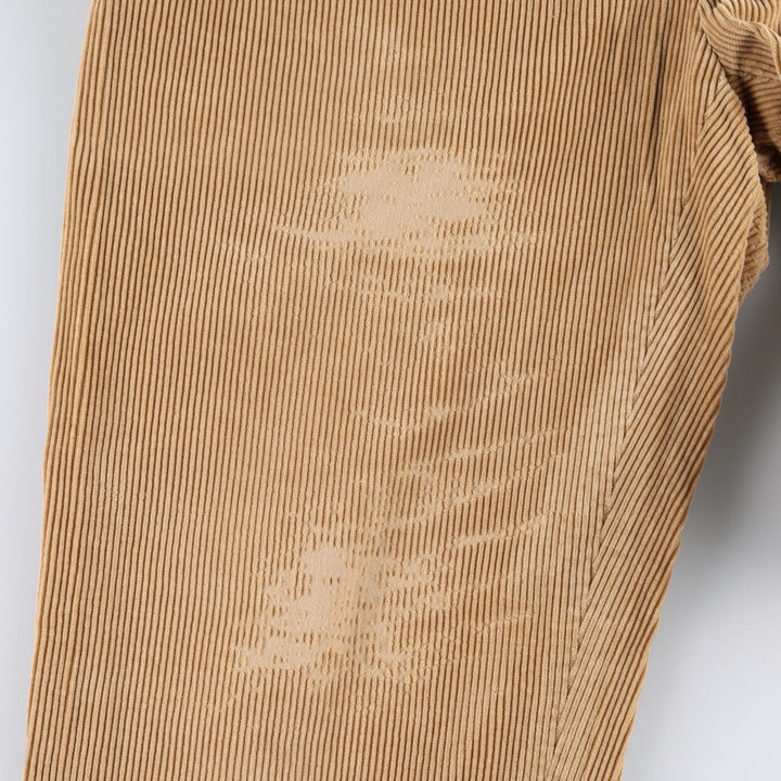 Ralph Lauren POLO by Ralph Lauren Two-pleat Wide-ribbed Corduroy Pants, Men's, Size W34 cotton Beige type Vintage Second Hand
