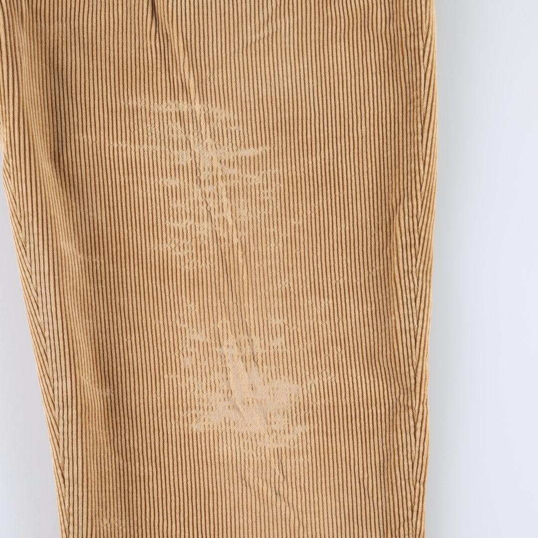 Ralph Lauren POLO by Ralph Lauren Two-pleat Wide-ribbed Corduroy Pants, Men's, Size W34 cotton Beige type Vintage Second Hand