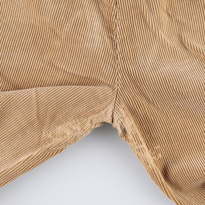 Ralph Lauren POLO by Ralph Lauren Two-pleat Wide-ribbed Corduroy Pants, Men's, Size W34 cotton Beige type Vintage Second Hand