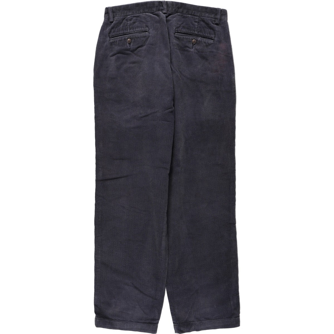 Ralph Lauren POLO by Ralph Lauren ANDREW PANT, two-pleat corduroy pants, men's size W32 cotton navy blue type Vintage Second Hand