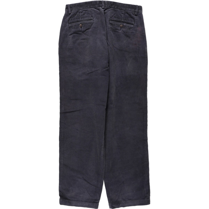 Ralph Lauren POLO by Ralph Lauren ANDREW PANT, two-pleat corduroy pants, men's size W32 cotton navy blue type Vintage Second Hand