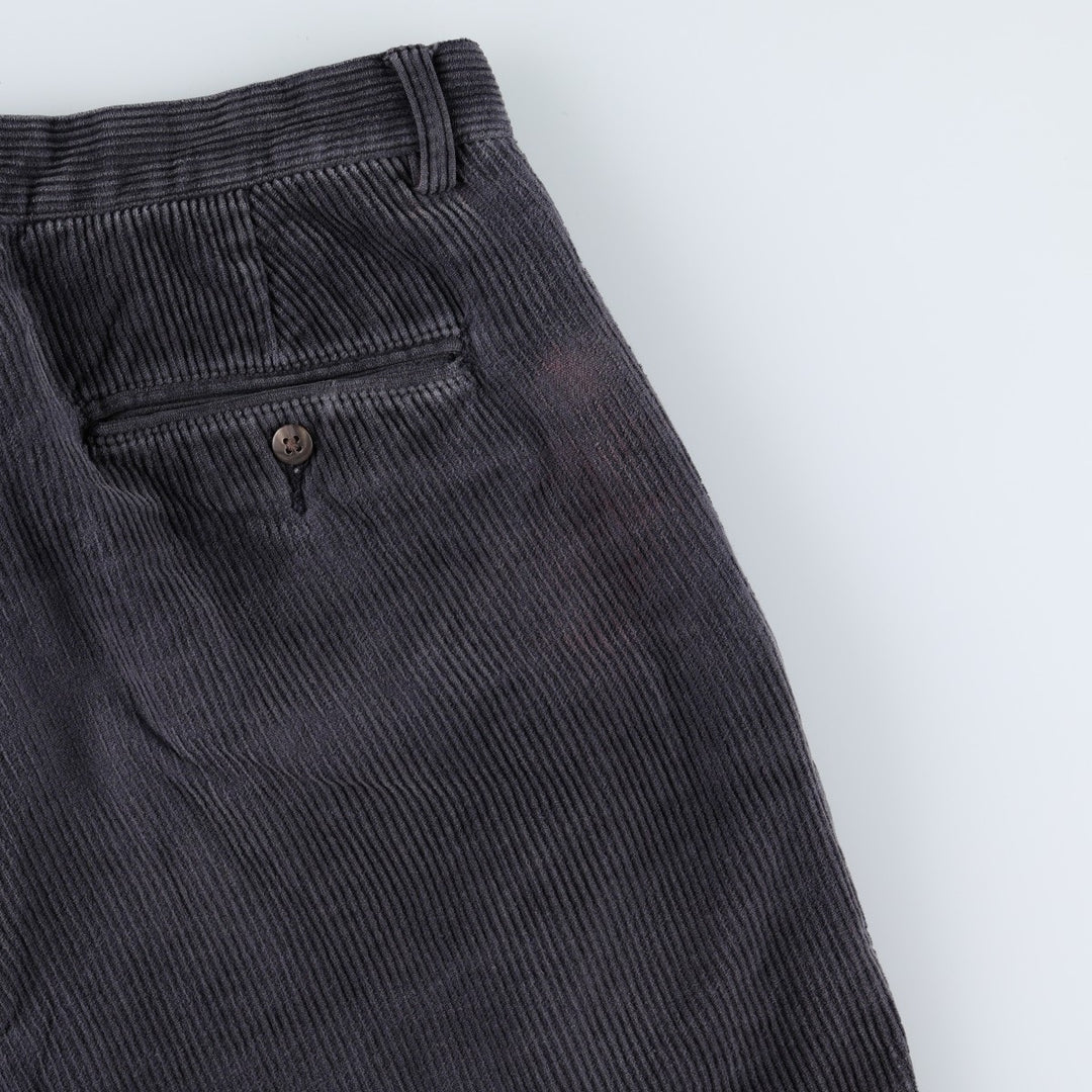 Ralph Lauren POLO by Ralph Lauren ANDREW PANT, two-pleat corduroy pants, men's size W32 cotton navy blue type Vintage Second Hand