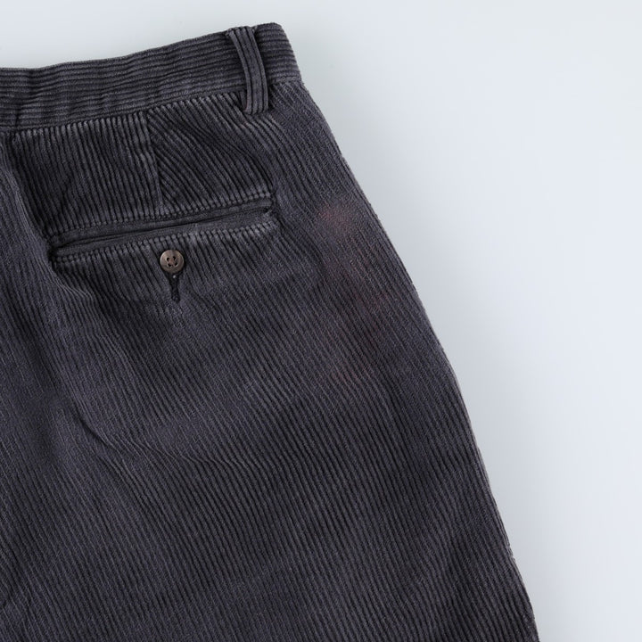 Ralph Lauren POLO by Ralph Lauren ANDREW PANT, two-pleat corduroy pants, men's size W32 cotton navy blue type Vintage Second Hand