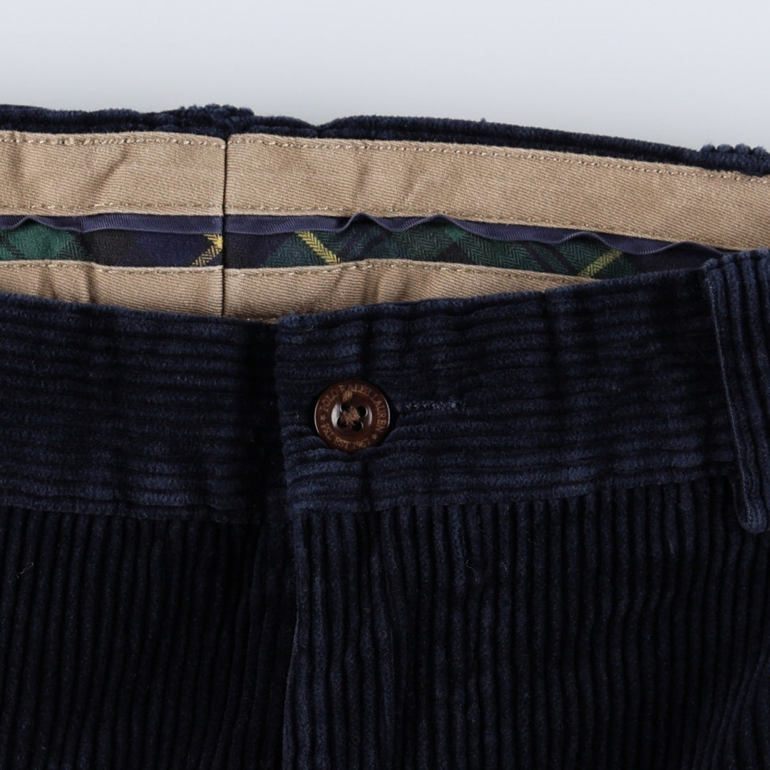 Ralph Lauren POLO by Ralph Lauren PRESTON PANT Wide-wale corduroy pants, men's size W36 (approx.) cotton navy blue type Vintage Second Hand