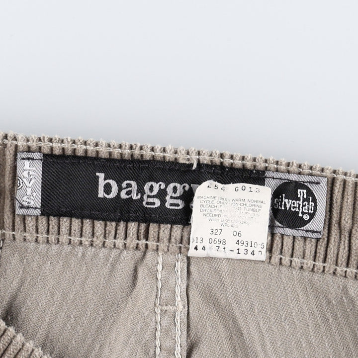 1990'S Levi's Silver Tab Baggy Corduroy Pants, Made in USA, Men's Size W31 (approx.), Vintage cotton beige type brown Vintage Second Hand